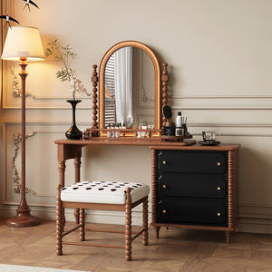 Ensemble de coiffeuse blanche crème de style français <span class=keywords><strong>commode</strong></span> rétro haut de gamme pour filles table de maquillage design moderne populaire pour la maison - Product Image 3
