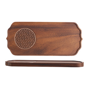 Walnut Wood <b>Tea</b> <b>Tray</b> With Drainage Hole For Dry Brewing Simple Style Eco Friendly - Product Image 1