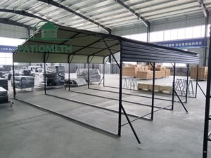 Abri de voiture en métal de 20 pieds de large <span class=keywords><strong>x</strong></span> 20 pieds de profondeur pour deux voitures, cadre en acier robuste, auvent extérieur renforcé - Product Image 5