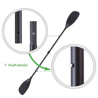 Pagaie de kayak en fibre de carbone 3K40 légère et portable à 4 sections avec lame d'hélice pliable noire