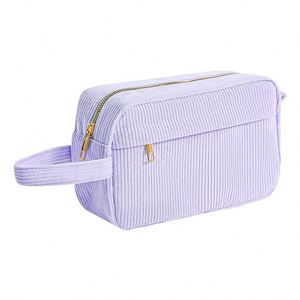 Customizable Corduroy Zipper Portable Fashion Makeup Bag Organizer Women's Travel Shoulder Pencil Bag <b>Cosmetic</b> <b>Storage</b> Clutch - Product Image 1