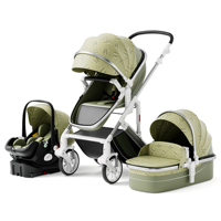 Poussette bébé pliable 3-en-1 4-en-1, berceau sécurisé, siège auto ISOfix certifié EN1888, cadre en acier inoxydable pour système de voyage enfant