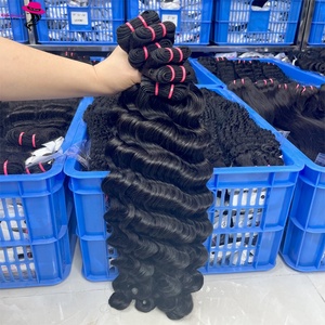 Bó Tóc Nguyên Chất Brazil Sóng Sâu Rộng Giá Rẻ Gói Tóc Thẳng Hàng Biểu Bì Trinh Nữ 12A Hộp Và Bao Bì - Product Image 1