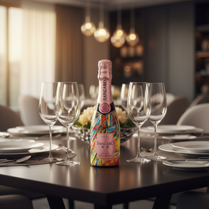 Vino Rosado <span class=keywords><strong>Espumoso</strong></span> <span class=keywords><strong>Dulce</strong></span> de Método Tradicional Yilong, Estilo Champán, Aperitivo, Vino de Mesa, 200ml, 12% ABV, China - Product Image 2