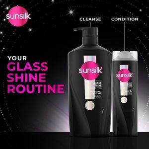 <span class=keywords><strong>Shampoo</strong></span> <span class=keywords><strong>Sunsilk</strong></span> Teinture Noire à l'Huile d'Amla, Protéine de Perle, Vitamine E, Sans Parabène, Complexe Vita-Gloss 3% Brillance Longue Durée 650 ml - Product Image 5