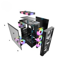 Gabinete de PC para Juegos ATX RGB de Alta Calidad 2026, Chasis de Computadora de Escritorio y Torres Populares con Ventilador