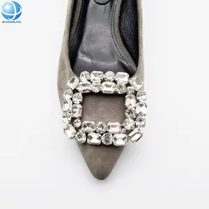 Manufacturers Bridal Wedding Rhinestone Shoe Buckles Clips On Shoe Decoration