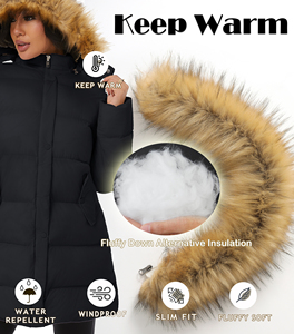 Kadın kış kalınlaşmak kirpi ceket sıcak kar ceket kürk çıkarılabilir kaput ile - Product Image 4