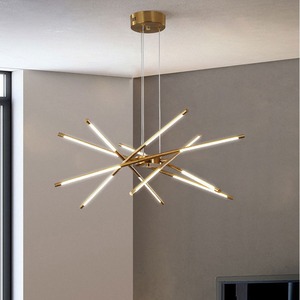 Lampadario Moderno in Ferro con LED per Soggiorno, Sala da Pranzo, Cucina, Camera da Letto in Stile Nordico Dorato, Decorazione Domestica APCITL, Lampada a Sospensione da Soffitto - Product Image 1