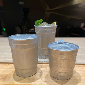 Xu hướng mới thiết kế cấp thực phẩm Grs sinh thái có thể tái chế takeout nhôm 350ml 500ml 300ml cup với bịt kín nắp nhôm - Product Image 5