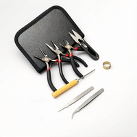Kit d'outils de fabrication de bijoux avec étui à fermeture éclair, 8 pièces, pour la réparation de perles, la coupe de fil, l'artisanat DIY