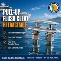 HAICE Étrier de tirage encastré dissimulé en acier inoxydable 316 poli miroir, 4-1/2 pouces, pour bateaux et yachts, accessoires de quincaillerie marine