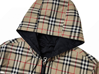 Nouvelle Veste Réversible Légère à Capuche pour Homme, Imperméable et Coupe-Vent, Motif Carreaux Vintage, Couleur Baie, Collection 2026