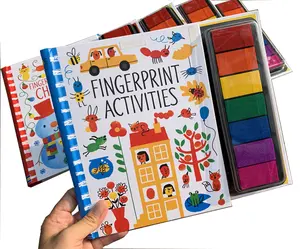 Juguete artesanal para colorear con huella dactilar, libro de dibujo para niños, almohadilla de tinta, venta al por mayor, 2022