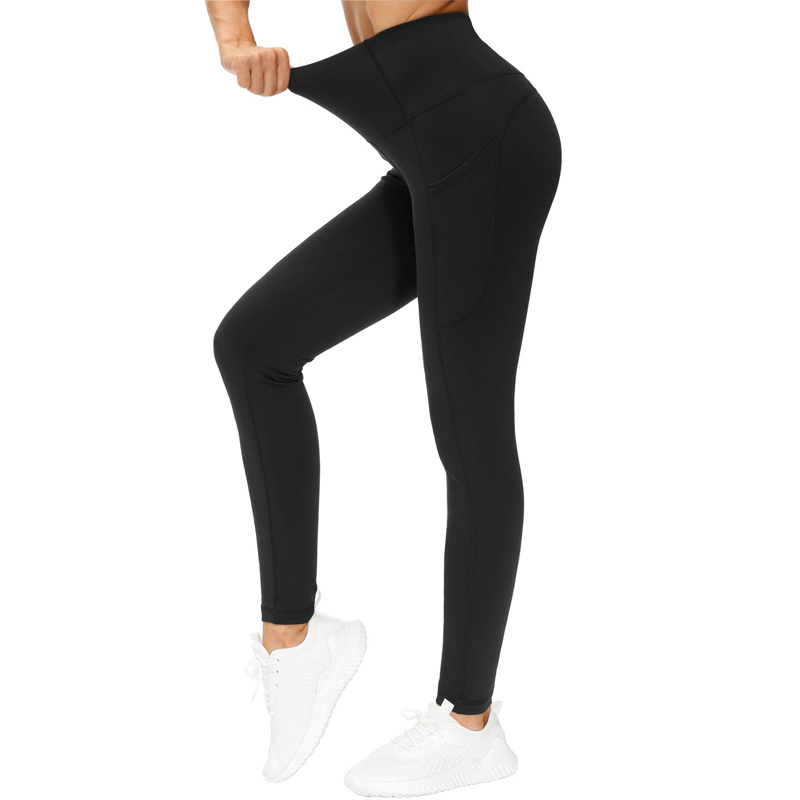 Hot Selling Buttery Soft Nylon Spandex High Waist Yoga Pants Lightweight Quick Drying  Leggings with Pocket