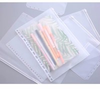 Bolsas transparentes de PVC con cremallera para carpetas A5, A6, A7, sobres dobles para presupuesto, sobres para efectivo sin cabezal de cremallera para archivar productos