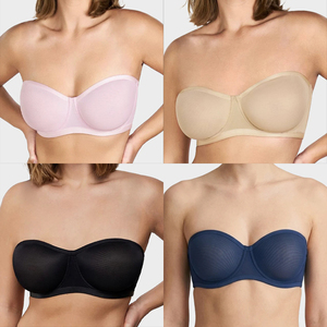 <span class=keywords><strong>Reggiseno</strong></span> <span class=keywords><strong>Balconette</strong></span> Senza Spalline in Rete Traspirante con Ferretto, Solido, Senza Cuciture, con Supporto Push-up per Donna - Product Image 6