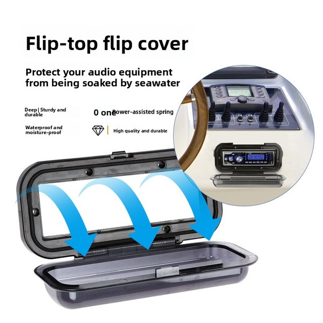 Yacht Audio Waterproof Cover Marine Radio Protective Shell ABS Universal Dashboard Accessories