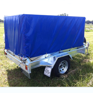Couvertures de remorque en PVC imprimé logo bleu foncé Couverture de remorque en PVC avec cordes élastiques - Product Image 2
