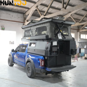 Roulotte de voyage en aluminium Hunttoo, capacité 4 personnes, finition intérieure de luxe, camping-car coulissant pour pick-up - Product Image 1