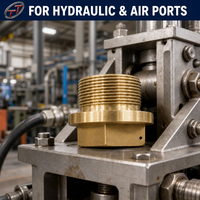 Bouchon d'étanchéité hexagonal en laiton avec bride pour raccords hydrauliques, conduites pneumatiques et systèmes de vannes – Approvisionnement direct usine