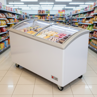 Congelador de Helados con Tapa de Vidrio Comercial Xiangming, Refrigeración de Bajo Consumo para Cadenas de Supermercados