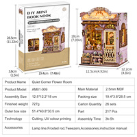 Kit de maison de poupée miniature en bois à construire soi-même, modèle de puzzle 3D, jouet pour enfants, maisonnette de jeu, kit de coin lecture, maison miniature à construire