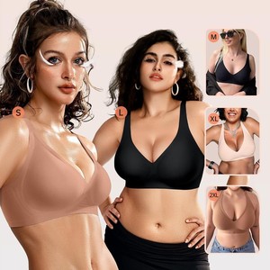 Sujetador Deportivo Sin Costuras para Mujer, <span class=keywords><strong>Push</strong></span>-Up, Escote Profundo en V, Sin Varillas, Bralette con Soporte, Cobertura Total, para Uso Diario - Product Image 5