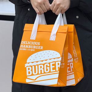 Bolsas Desechables Personalizadas, Resistentes, Impermeables, de Papel de Aluminio, Aislantes Térmicas, con Asa Larga para Alimentos Calientes y Fríos, como Hamburguesas - Product Image 4