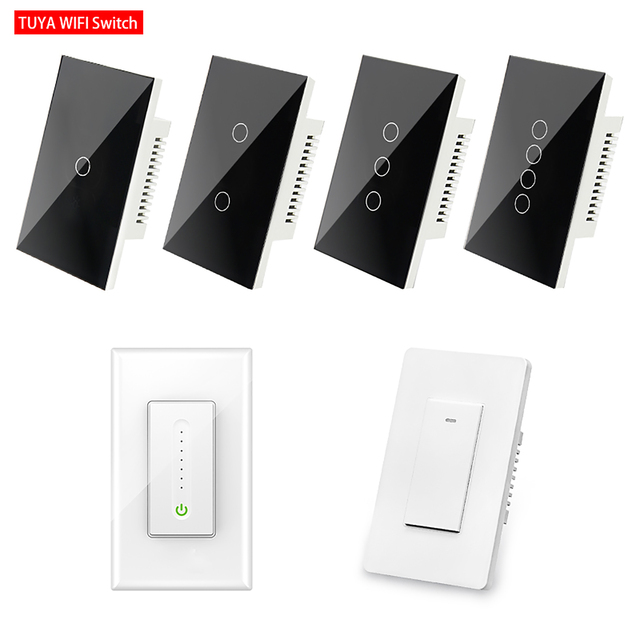 Hotel US Standard Wall Electrical Smart Home Lights Zigbee Wifi Tuya  2 Gang Switch Interruptor Intelligent Wifi Wall Switches