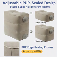 Repose-pieds gonflable portable pour avion, en PVC floqué, réglable en hauteur, pour les voyages en avion, les hôtels et le camping