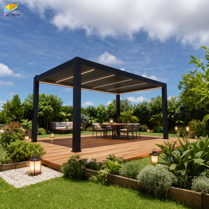 Pérgola de Aluminio Motorizada con Techo de Celosía Impermeable, Gazebo Exterior Personalizado para Jardín, con Tira de Luces LED - Product Image 3
