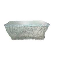 Table à manger en résine transparente et lumineuse, mobilier d'intérieur au design contemporain et moderne, idéale pour hôtels et villas.