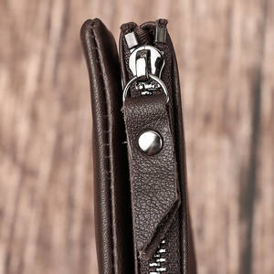 Rfid Portemonnee Lederen Biflod Korte Portemonnee Met Rits Muntentas Casual Geldzakken Mannen Blokkering Bescherming Anti-Diefstal Scan Man - Product Image 5