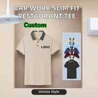 T-shirt Unisexe à Manches Courtes Coupe Classique en Polyester/Coton pour Restaurant, Bar, Travail et Réception – Couleur Unie – Vente en Gros