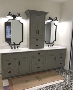 <span class=keywords><strong>Mobile</strong></span> <span class=keywords><strong>Bagno</strong></span> Doppio Freestanding Prima Custom in Rovere Chiaro con Doppio Lavabo e Torre Centrale Alta - Product Image 6