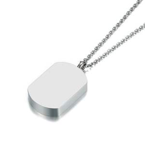 Collar de acero inoxidable personalizado, joyería conmemorativa, recuerdo de cenizas, urna de cremación, colgante - Product Image 2