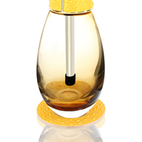 Ventes chaudes, chicha de luxe, design en forme de flacon de parfum, entièrement sertie de diamants, multicolores, chicha en caoutchouc à tube unique, ensemble complet