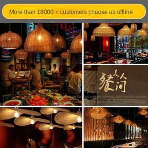 Modern Handmade Rattan Hanging Lamps Wood Suspension Lantern Bamboo Pendant <b>Light</b> with Acrylic <b>Cover</b> Home Office Decor Lighting - Product Image 2