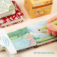 Buku Sketsa Khusus Spidol Mini Doodle Notebook, Buku Cat Air Kosong Berbahan Karton Akrilik, Model Flip-Through