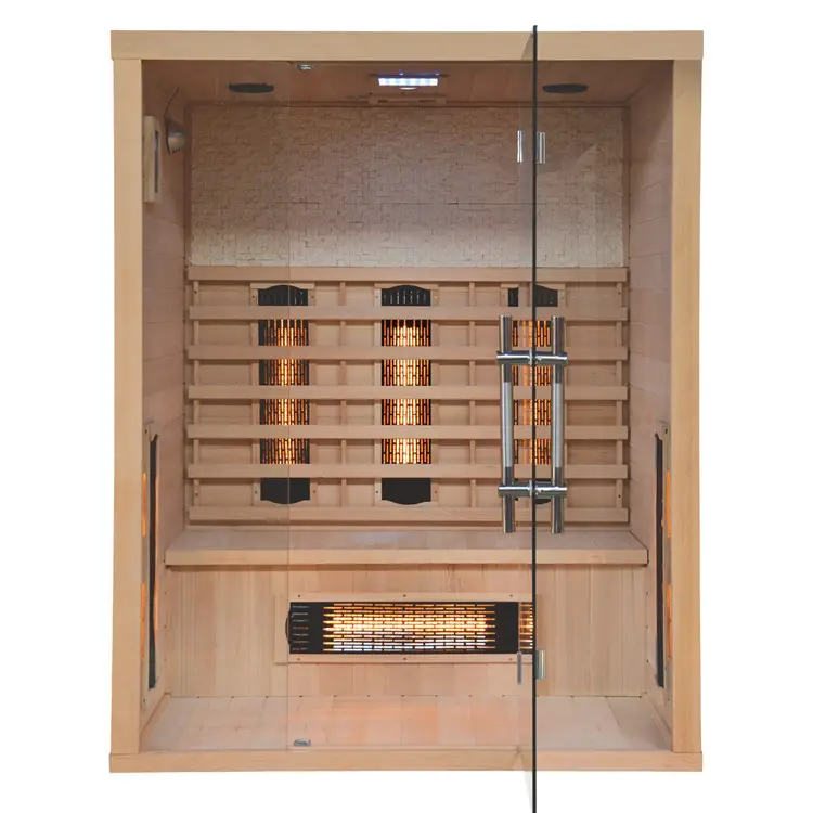 3 personne cigûe Canadienne spectre complet salle de sauna infrarouge avec lumière infrarouge radiateurs