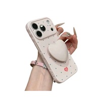 Coque de téléphone portable antichoc en TPU premium, motif cœur à pois couleur bonbon, gaufrée