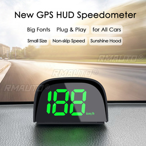 HUD GPS para Auto, Velocímetro Digital con Luz Verde, Plug and Play, Fuente Grande, Accesorios Electrónicos para Autos, Compatible con Todos los Autos - Product Image 1