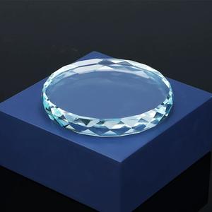 En gros Verre Tournesol Forme Ronde Plaque Pas Cher Gravable Blancs Cristal Sublimation Gravé <span class=keywords><strong>Presse</strong></span>-papiers pour les Récompenses - Product Image 2