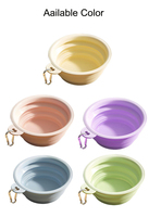 Bols à manger pour animaux de compagnie pliables portables avec logo personnalisé Bols pour chiens et chats pliables écologiques avec boucle Source de charge en silicone TPE de qualité alimentaire