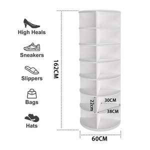 Xoay Giày giá tháp quay 360 độ Carousel nhựa lười biếng Susan hiển thị cho giày & Túi xách tủ quần áo tổ chức - Product Image 6