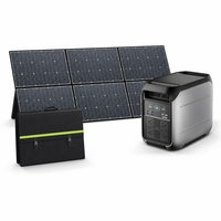 Station d'alimentation portable 1800W + Kit de panneaux solaires pliables 100W/200W/600W - Alimentation hors réseau pour le camping, la pêche et les voyages en voiture
