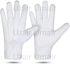 Tablier maçonnique avec compas carré brodé argenté, couleur blanche, accessoire formel à vendre, qualité supérieure, pour Maître de Loge Maçonnique - Product Image 6