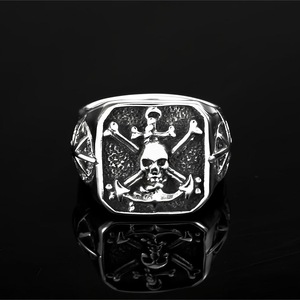 Men's Stainless Steel <b>Ring</b> Skeleton Pirate Design Hip Hop Style Gift Jewelry - Product Image 4