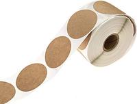 Natürliche Braune Kraftpapier-Rundaufkleber 500 pro Rolle Permanent Klebende Blanko-Organisationsetiketten